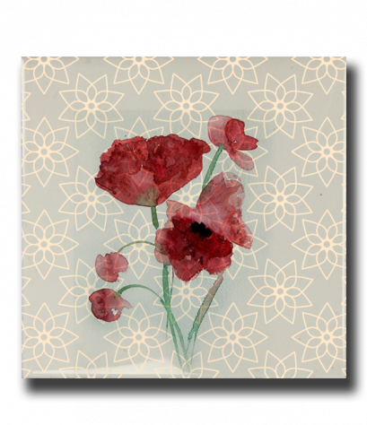 กระเบื้องพิมพ์รูป Red flower Tiles